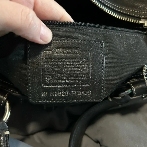 Coach Black Leather Shoulder Bag with Silver Buckle Accents - Picture 3 of 4